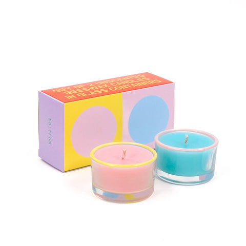 Light Pink & Blue Candle (PARTY Collection) - to:from