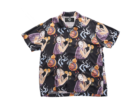 Zha Huo Dian X Laughing Tiger Hawaiian Shirt (Black)