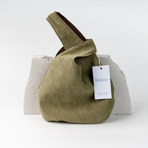 Reversible Knot Bag Dual Tone - Green/Brown