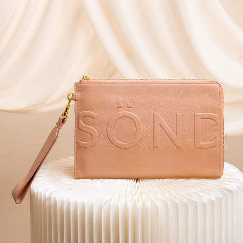 Midi Leather Pouch - Rose